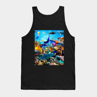 Ocean Dolphin Shark Turtle Coral Sea Fish Orca Whale Reef Tank Top